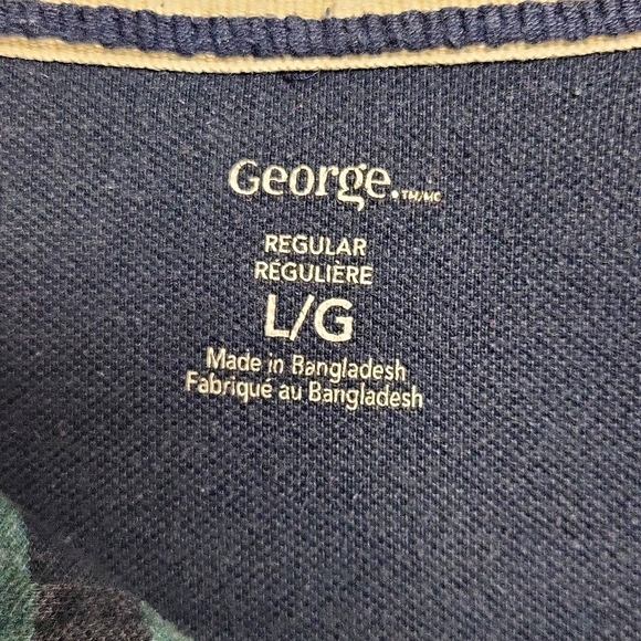 George Men's Large short sleeves Polo with blue stripped pattern - Picture 7 of 10